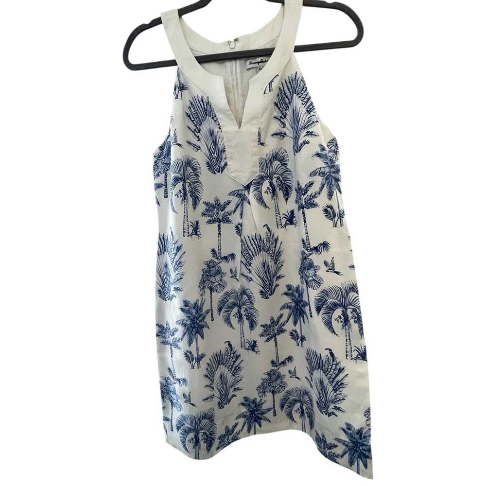 NWOT Tommy Bahama blue and white shift linen dress. Never worn - size XS - Picture 3 of 5